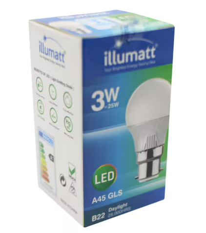 ILLUMATT 3W LED GLS B22 DL M019GL