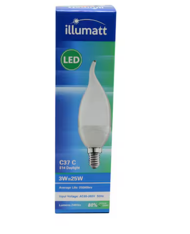 illumatt LED Tailed Candle 6500K E14 3W Day Light