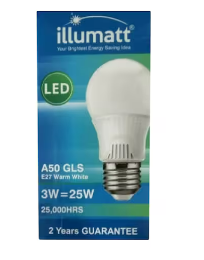illumimat E27 GLS LED Bulb 3W Warm White 1 Piece