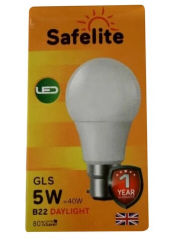 Safelite B22 LED Bulb Daylight 5W 1 Piece