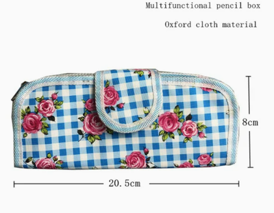 PARIS Floral Pencil Pouch with Zipper - Blue, Pink, or Purple (355784)