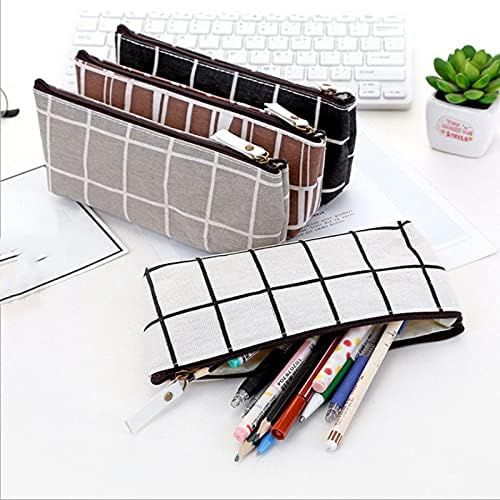 PARIS Zipper Pencil Case Striped Grid Solid Color Pencil Pouch  355791