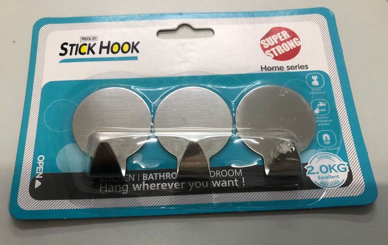 Wall Hook Steel 3pcs Can Hold 2.0kg #377499