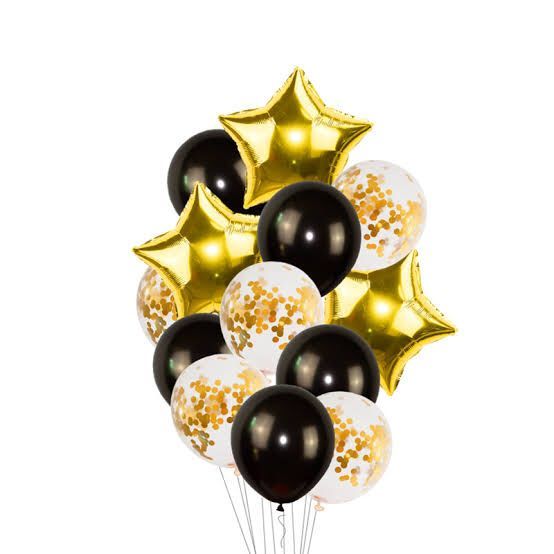Party Balloons Set 9pc Metallic Balloons Confetti Balloon, foil balloon Set for Wedding Birthday Party Balloon Decoration Shower. can use helium. #DhruMax230505