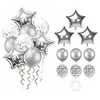 Party Balloons Set 10pc Metallic Balloons Confetti Balloon, foil balloon Set for Wedding Birthday Party Balloon Decoration Shower. can use helium. #DhruMax230507