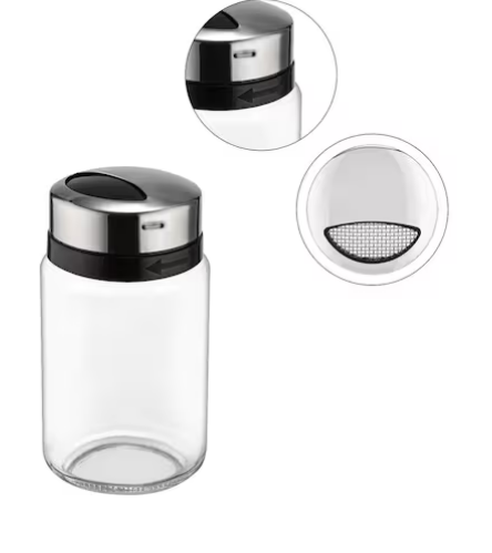 Qlux C-00346 Elegant Spice Jar Container 240ml Clear/Silver