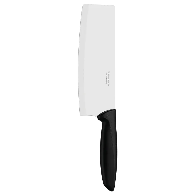 Tramontina Plenus Oriental Cleaver 7&quot; Stainless Steel Blade &amp; Black Polypropylene Handle - 23445/107