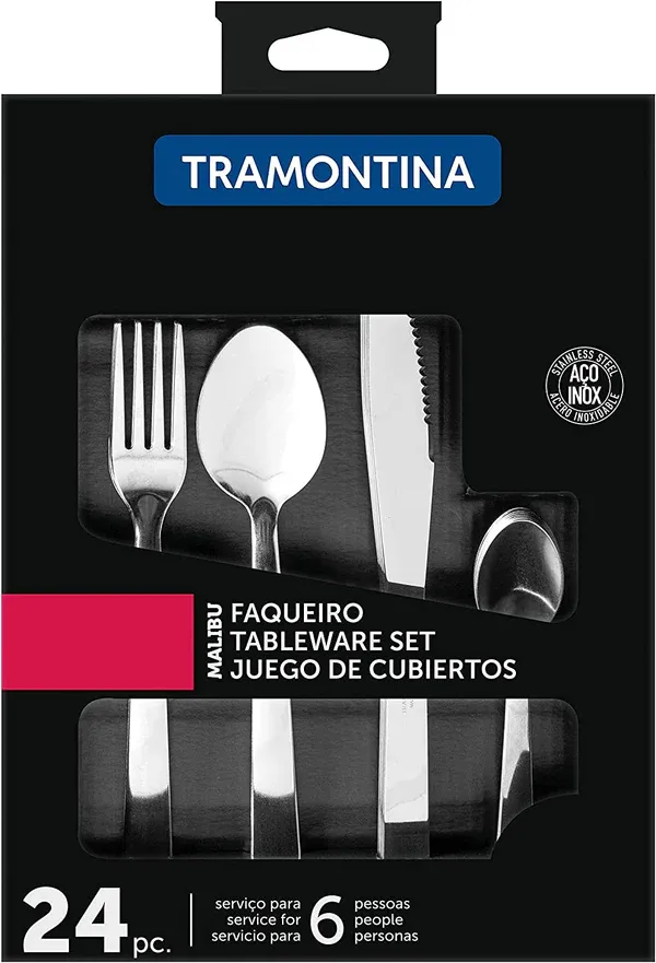 Tramontina 24 Pcs Malibu Cutlery Set, Tablewear, Stainless Steel, 23798/046