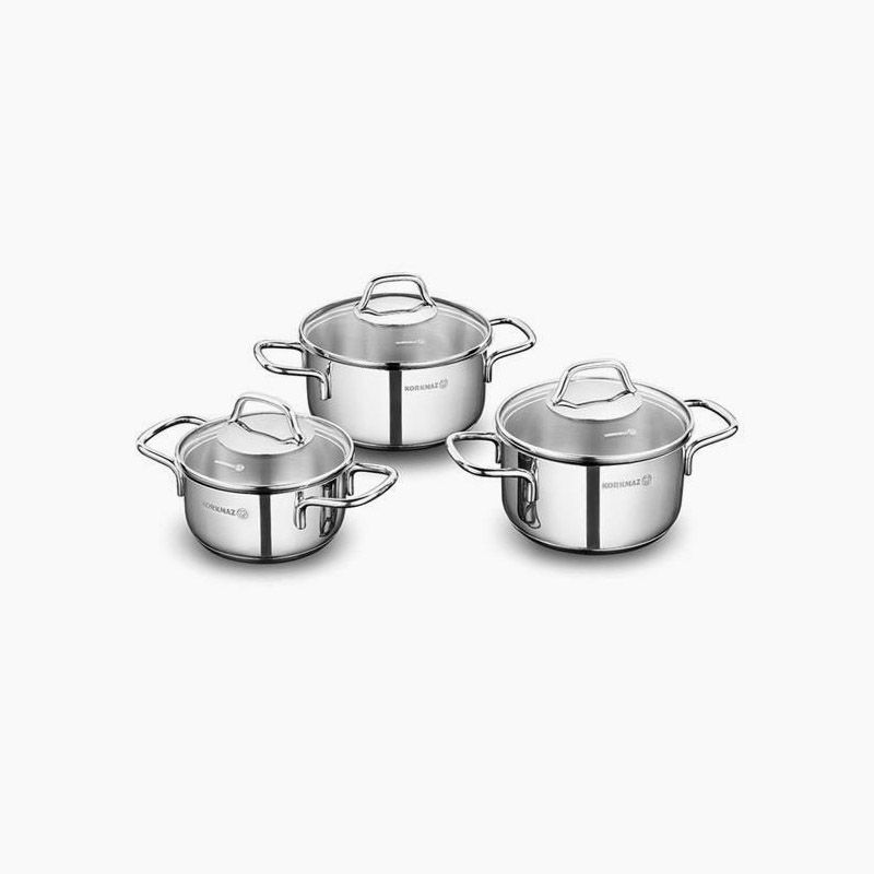 Korkmaz A1650PERLA Perla JR. 6pcs. Caserole Cookware Set