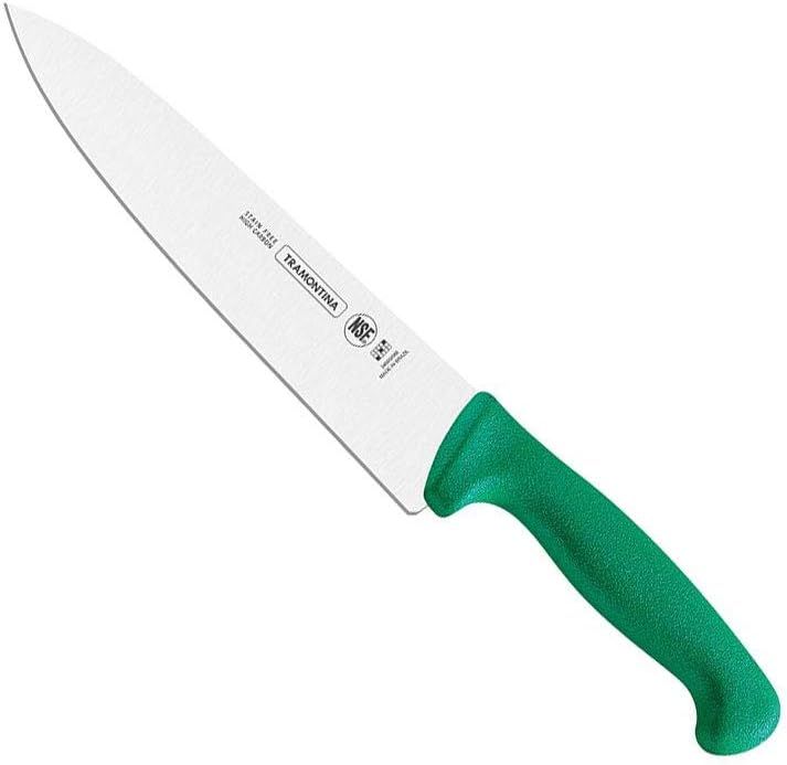 Tramontina 24609/020 Professional Master Chef&#39;s Knife, 10.0 inches (255 mm), Green, Antibacterial, Color Handle, NSF Certified, Dishwasher Safe, Made in Brazil, 24609/020