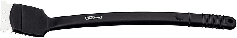 Tramontina 26461/100 Barbecue Grill Brush Cleaner Churasco 17.3 inches (44 cm), Burnt Removal Net for Iron Plates, Long Shrasco Tool, Made in Brazil, Black