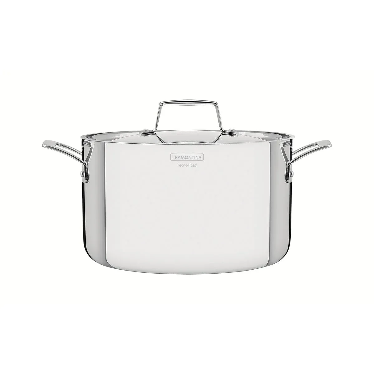 Tramontina Grano 20 cm 3.8 L stainless steel deep casserole dish with tri-ply body, lid and handles 62144/200