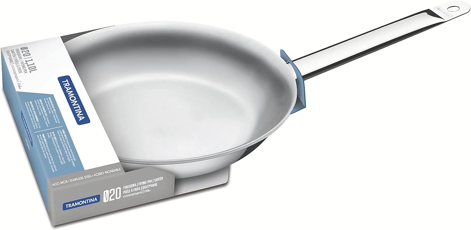 Tramontina 62635200 Professional Stainless Steel 20 cm Frying Pan, 1.1 Litre Capacity