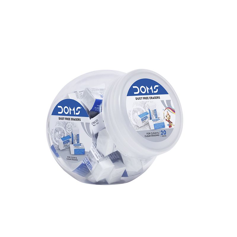 DOMS Dust Free White Eraser Jar (20 Pcs) -
