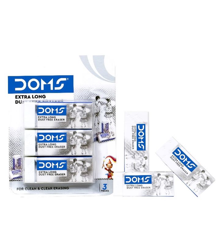 DOMS Extra Long Dust Free Erasers (Pack of 3 ) - 8208