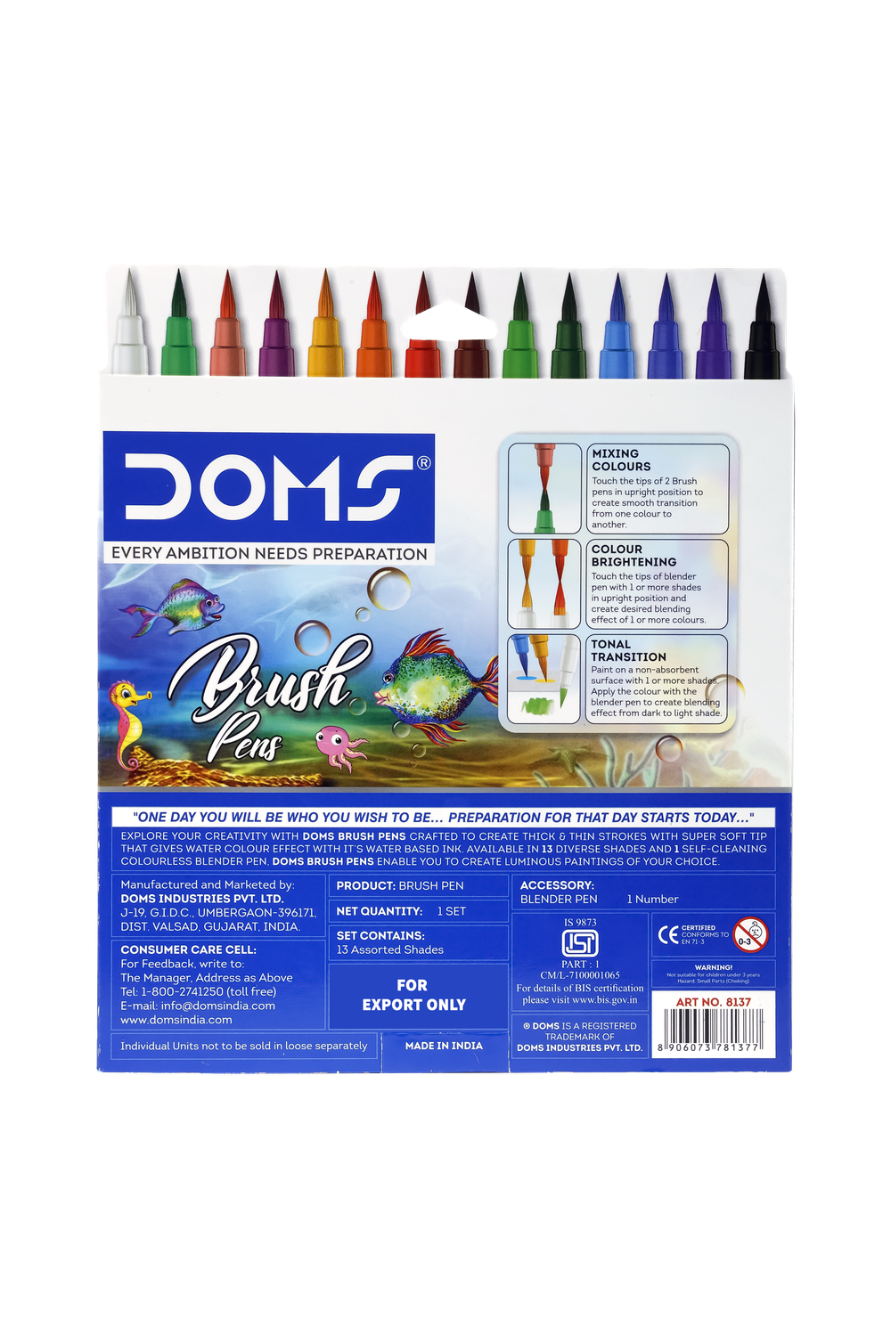DOMS Brush Pens (13 Shades Blender) 8137