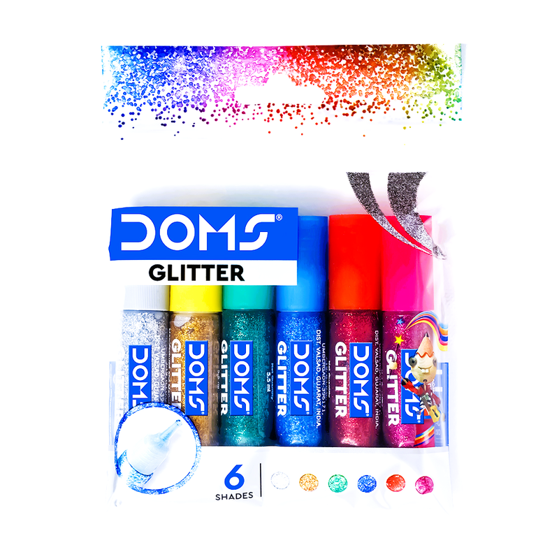 Doms 3483 Glitter Glue (5.5 ml) - 6 Shades