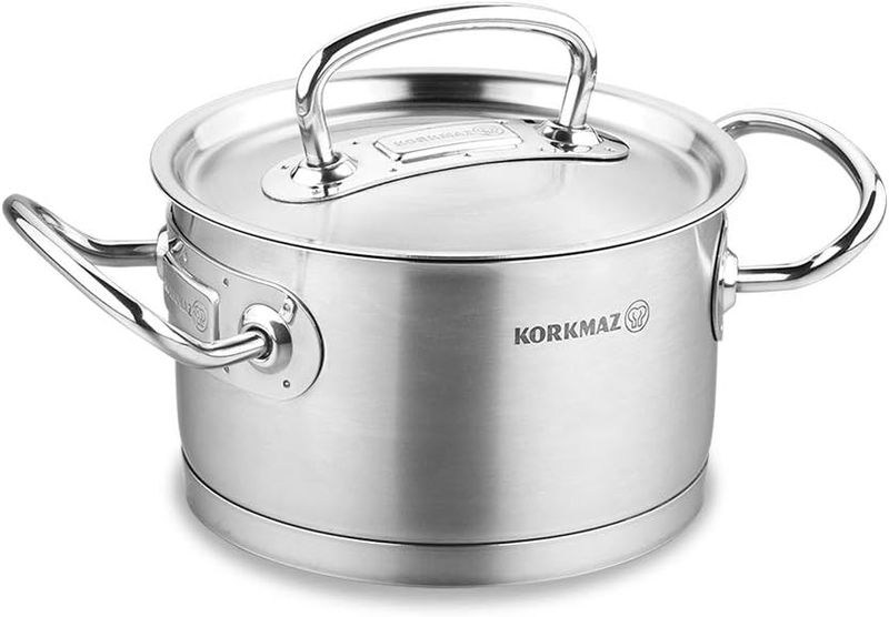 Korkmaz Stainless Steel Proline Casserole 16X10Cm 2Lt, Silver, A1160