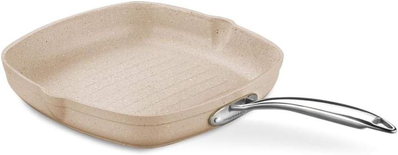 Korkmaz Granita Square Grill Pan 28X28Cm 3.0L, Beige &amp; Silver, A1268