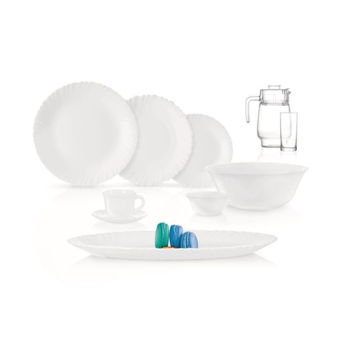 Luminarc Feston White Opal  Dinner Set 46pc dinnerware