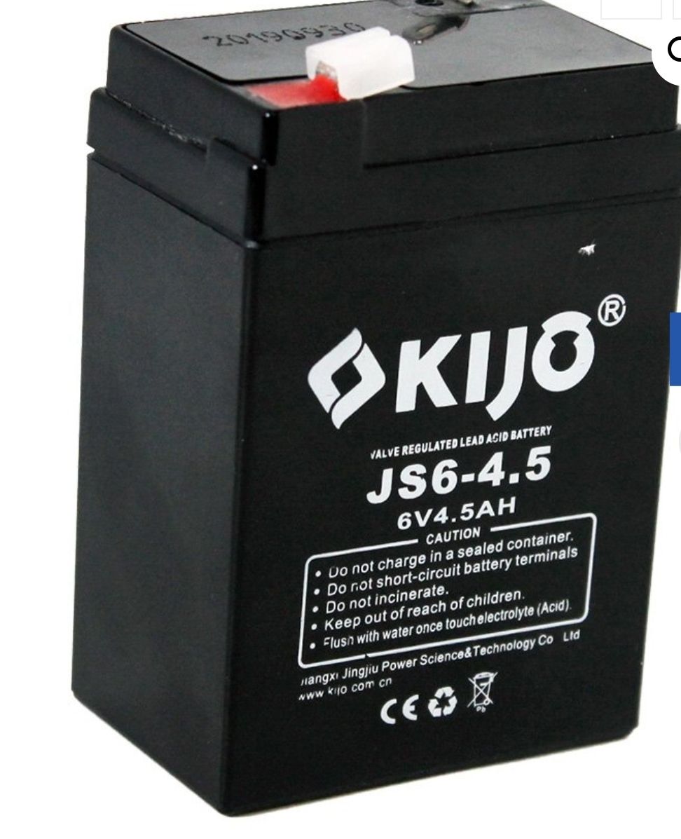 Kijo JS6-4 6V 4Ah Sealed Lead Acid Battery, Maintenance Free
