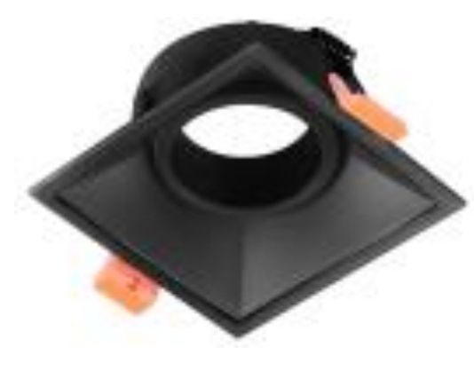 Illumat GU10 Downlight Fitting Dimension 90x90XH45MM CUT-OUT 80x80MM IP20 BLACK-Tilt - GU10 Holder Included - ILM1049LF