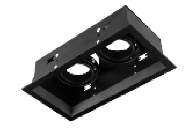 Illumat GU10 Twin Recessed Downlight 210X115 CO195X100 BLACK-GU10 Holder Included - ILM1251LF