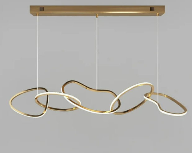 Illumat Chandelier LED Ring Pendant 3K WW H1200MM Metal ~ Gold - ILM1214LF
