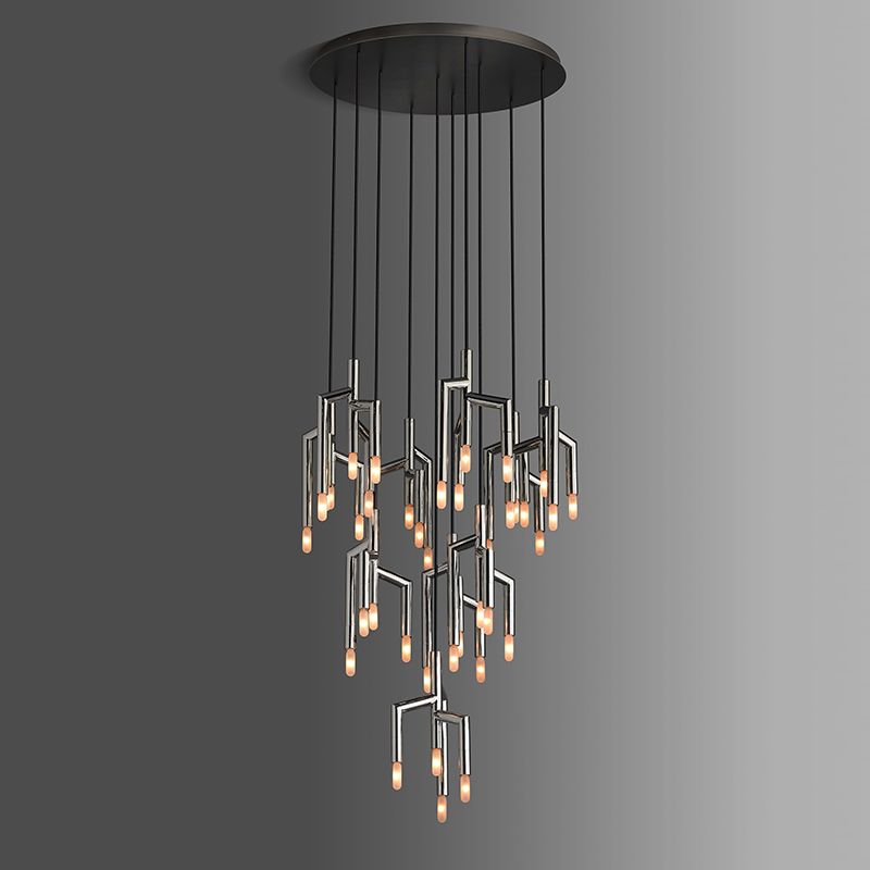 Illumat Chandelier Cluster Pendant 40 x G9 H1500MM Metal ~ Black - ILM1219LF Bostezi