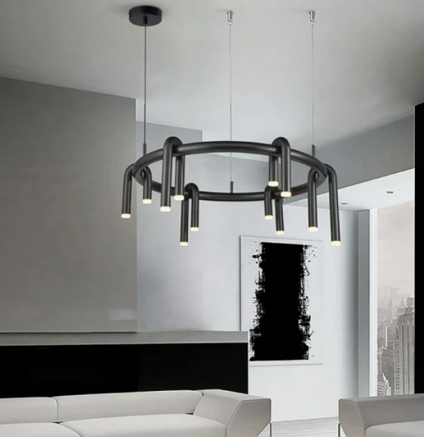 Illumat Chandelier LED Cluster Pendant 48W WW D850MM Metal ~ Black - ILM1160LF