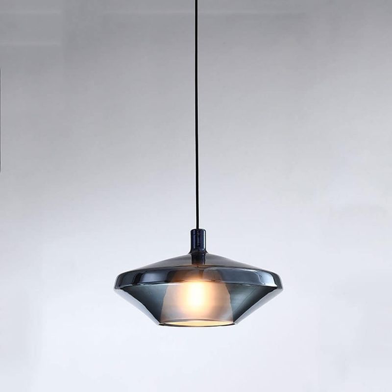 Illumat Chandelier Single Pendant E14 D200MM Glass ~ Grey - ILM1168LF