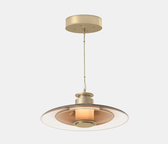 Illumat Luna Chandelier LED Single Pendant 10W WW D300MM Glass ~ Amber - ILM1204LF