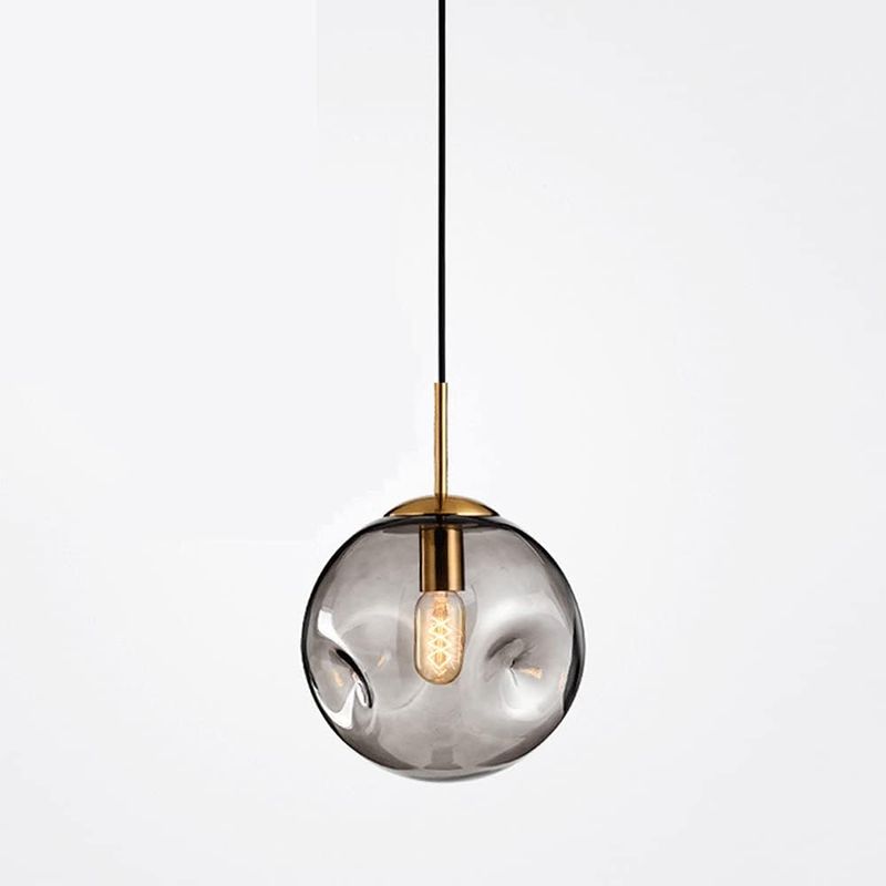 Illumat Single Pendant Chandelier E27 D250MM Glass ~ Smokey - ILM1187LF