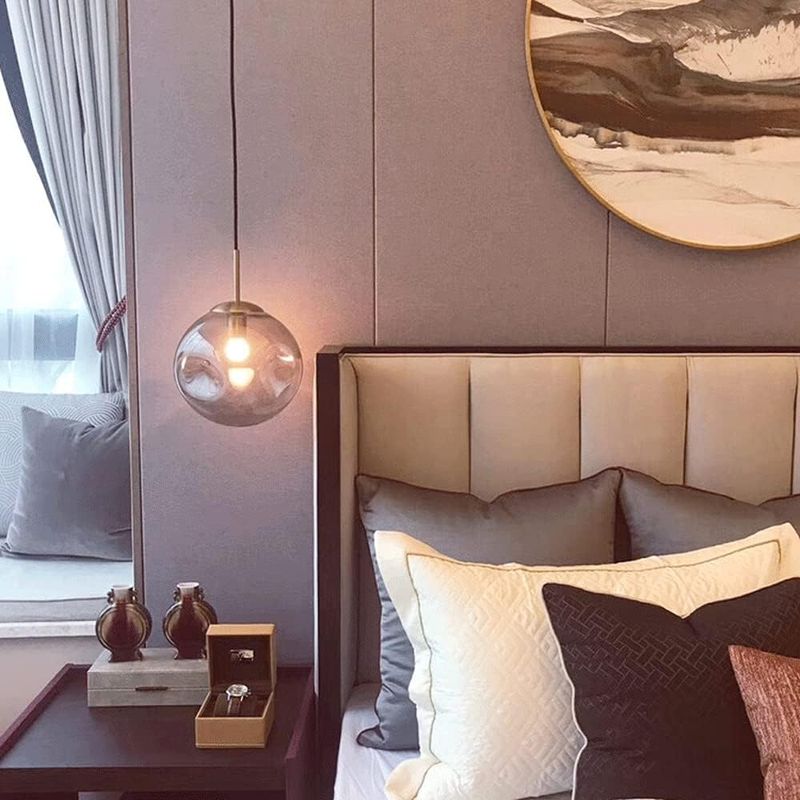 Illumat Single Pendant Chandelier E27 D250MM Glass ~ Amber - ILM1186LF