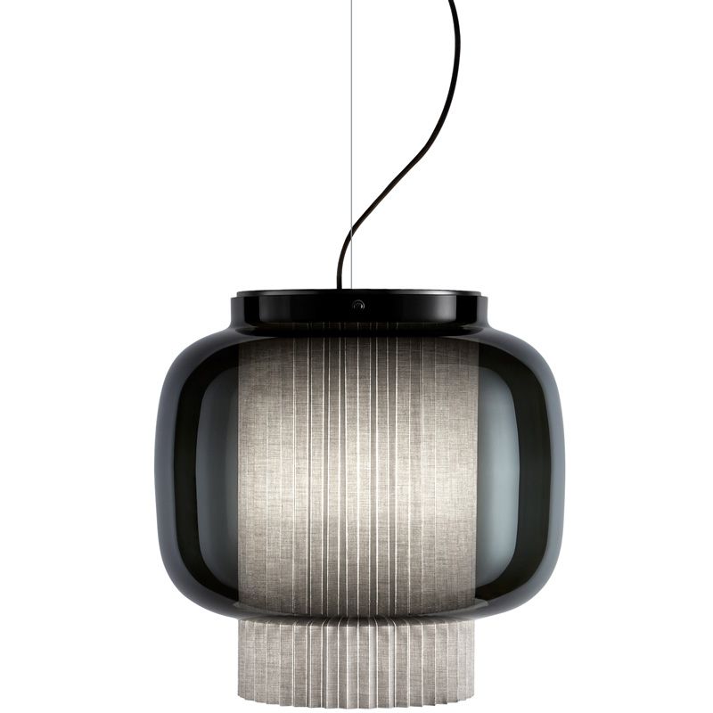 Illumat Manila Single Pendant E27 D420MM Glass ~ Smokey - ILM1170LF