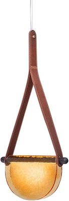 Illumat LED Single Pendant 12W WW D300MM Glass Leather ~ Amber - ILM1210LF
