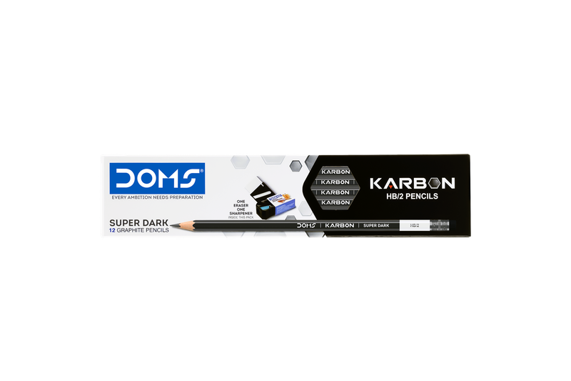 DOMS Karbon Hexagonal HB/2 Pencil (12 Pcs) -  8748