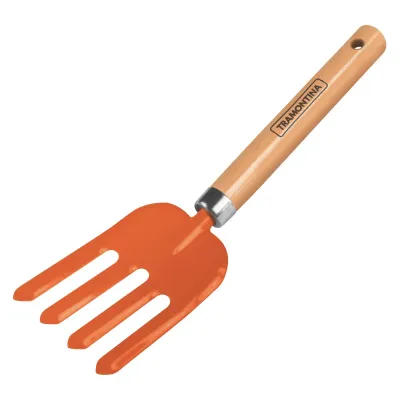 Hand garden fork 4 teeth, wood handle