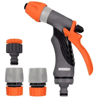 Tramontina&#39;s 4-piece Irrigation Set with Quick Hose Connectors and Water Spray Gun 78581610