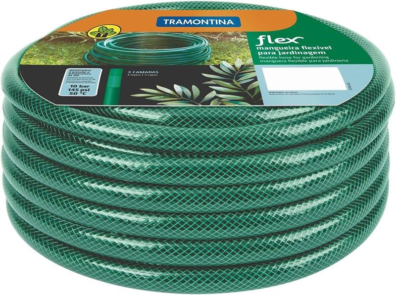 Tramontina Flex 15m Green Garden Hose 79172/150 with Free connector &amp; Sprayer