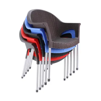 Kenpoly Plastic Chair 2042 with Aluminum Legs in Grey
