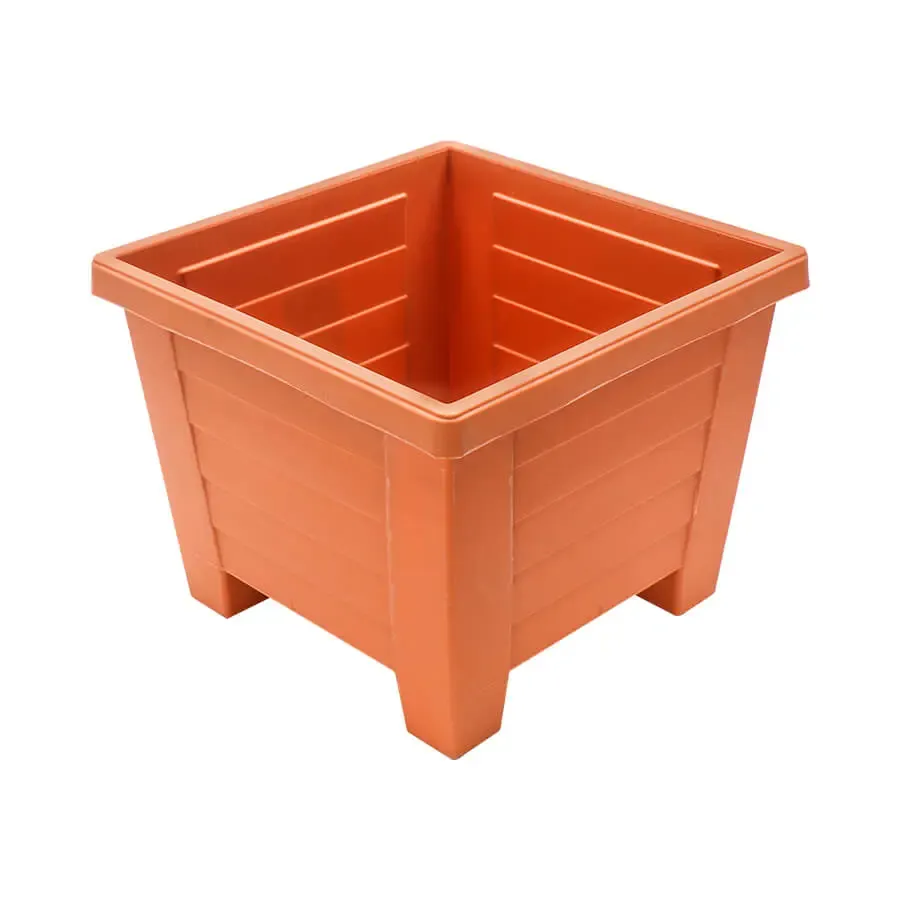 Kenpoly Flower Pots - Square Planter 4 H157 x W194 x L194 mm 3.4LTRS BROWN