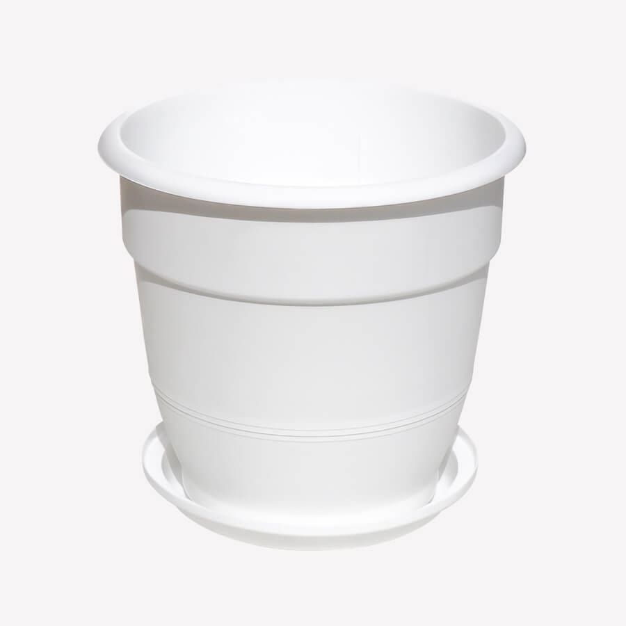 Kenpoly Flower Pots - Round Planter 5 with Dish (H355 x Dia375 mm, 20 Liters)