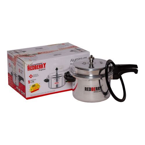 Redberry aluminium pressure cooker 5L with extra glass lid so can be used as a cooking pot