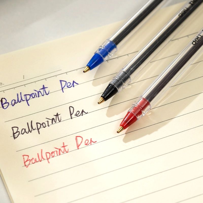 DELI Q4-MT CRYSTAL BIROS 1.0MM - POLYPACK OF 10PCS IN ASST. COLOURS - (5PCS BLUE, 3PCS BLACK, 2PCS RED)