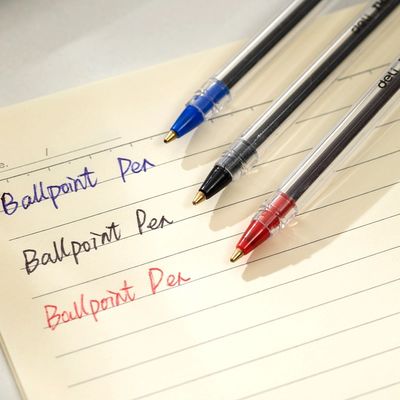 DELI Q4-MT CRYSTAL BIROS 1.0MM - POLYPACK OF 10PCS IN ASST. COLOURS - (5PCS BLUE, 3PCS BLACK, 2PCS RED)