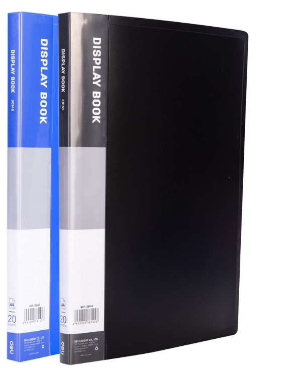 DELI E38148 A4 Display Book with 60 Pockets (Black or Blue)
