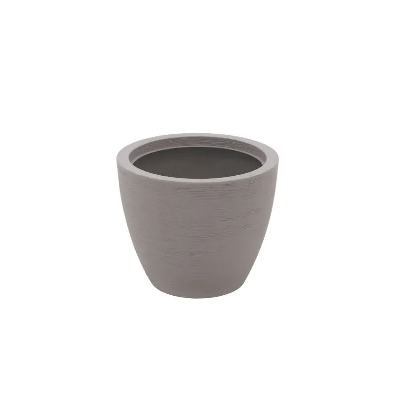 Tramontina Asteca planter Flower Vase in concrete-colored with Dish 24cm