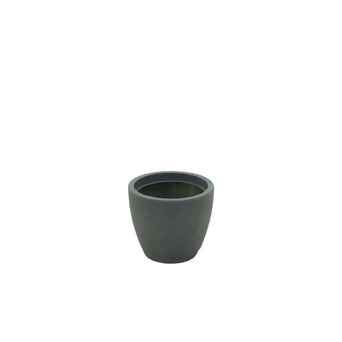 Tramontina Asteca planter Flower Vase in concrete-colored with Dish 38cm Sage Green