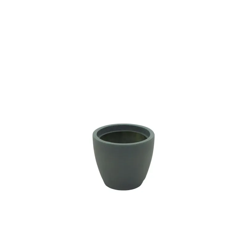Tramontina Asteca planter Flower Vase in concrete-colored with Dish 38cm Sage Green